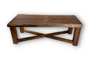 Hand-made wooden through leg coffee table