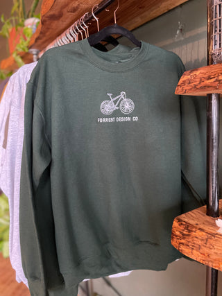 Long Sleeve Crewneck Bike Sweatshirt - GREEN